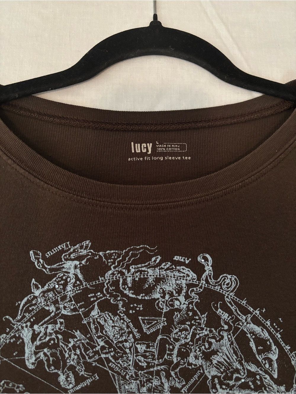 Lucy Brown Long-Sleeve Tee with Blue Constellation Graphic - Picture 4 of 8